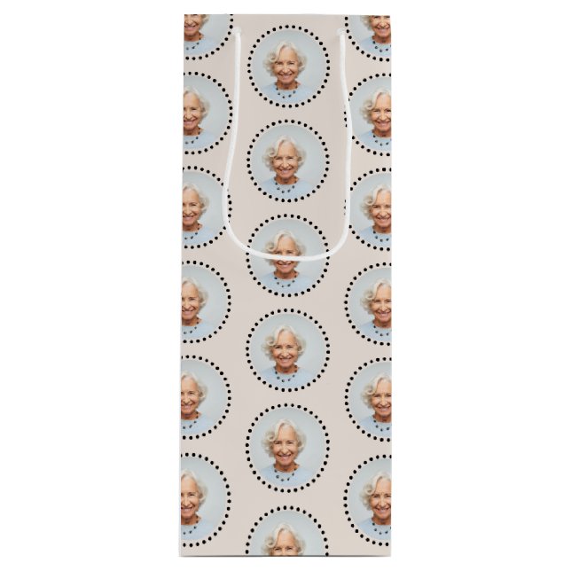 Sac Cadeau Pour Bouteille PHOTO POIS | Simple Fun Mignon Personnalisé (Devant)