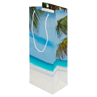 Sac Cadeau Pour Bouteille Plage du Paradis tropical
