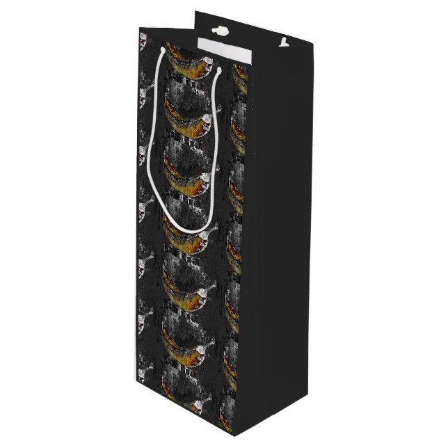 Sac Cadeau Pour Bouteille plaine plane (Devant Angle)