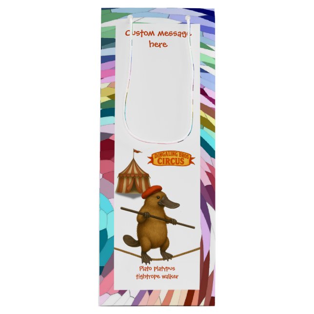 Sac Cadeau Pour Bouteille Platon ornithorynque funambule (Devant)