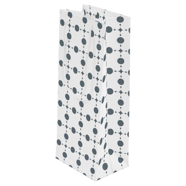 Sac Cadeau Pour Bouteille Points gris, motif à pois, points, pois (Dos Angle)