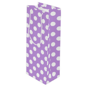 Sac Cadeau Pour Bouteille Pois blancs sur lilas