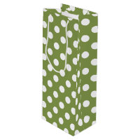 Pois blancs sur vert olive