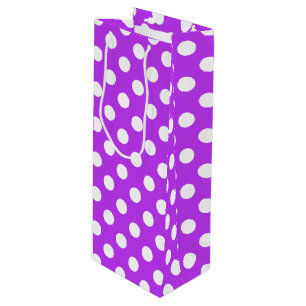 Sac Cadeau Pour Bouteille Pois blancs sur violet clair