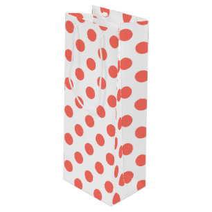 Sac Cadeau Pour Bouteille Pois de corail vivant sur blanc