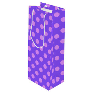 Sac Cadeau Pour Bouteille Pois Lilac sur periwinkle