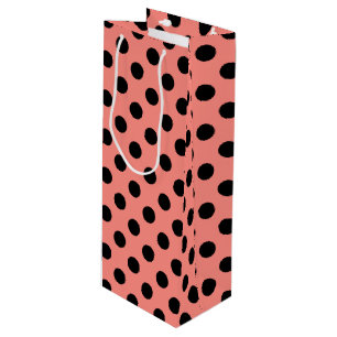 Sac Cadeau Pour Bouteille Pois noirs à la pêche