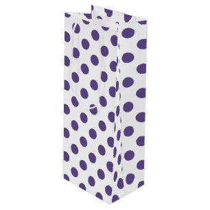 Sac Cadeau Pour Bouteille Pois ultra violets sur blanc