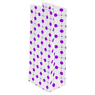 Sac Cadeau Pour Bouteille Pois violets, Motif à points Polka, points, pointi