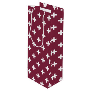 Sac Cadeau Pour Bouteille Polka blanche croise sur mûrier