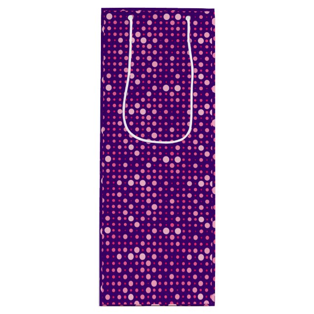 Sac Cadeau Pour Bouteille Polka Dot 01.Pink DPurple BG (Devant)