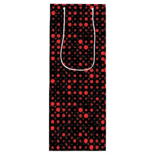 Sac Cadeau Pour Bouteille Polka Dot 01A.Rouge Black BG