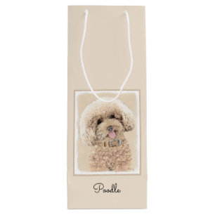 Sac Cadeau Pour Bouteille Poodle Miniature Toy Apricot Crème Chien Brown Art