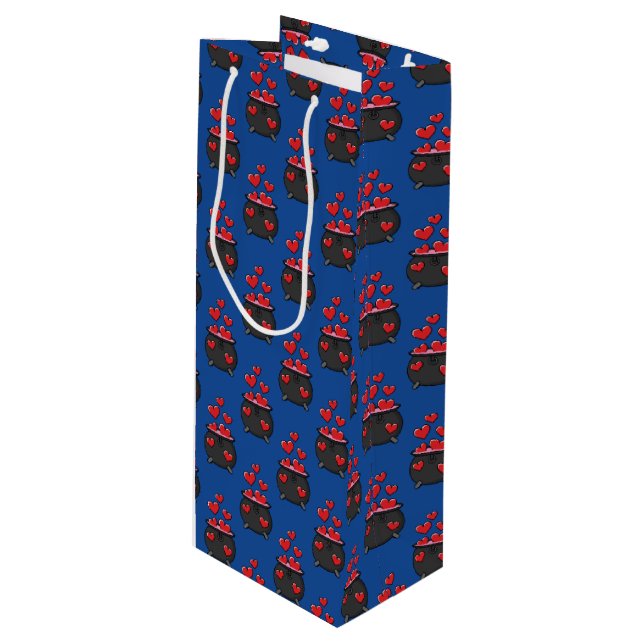 Sac Cadeau Pour Bouteille Potion d'amour des coeurs (Devant Angle)