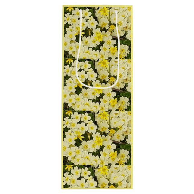 Sac Cadeau Pour Bouteille Primroses du printemps (Devant)
