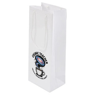 Sac Cadeau Pour Bouteille Professeur Cosmique Café et Curiosité de la Gala