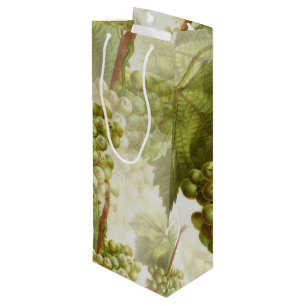 Sac Cadeau Pour Bouteille Raisins verts vintages et Motif Feuille