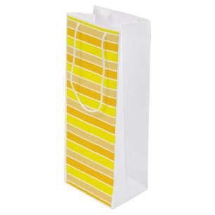 Sac Cadeau Pour Bouteille Rayures horizontales jaunes