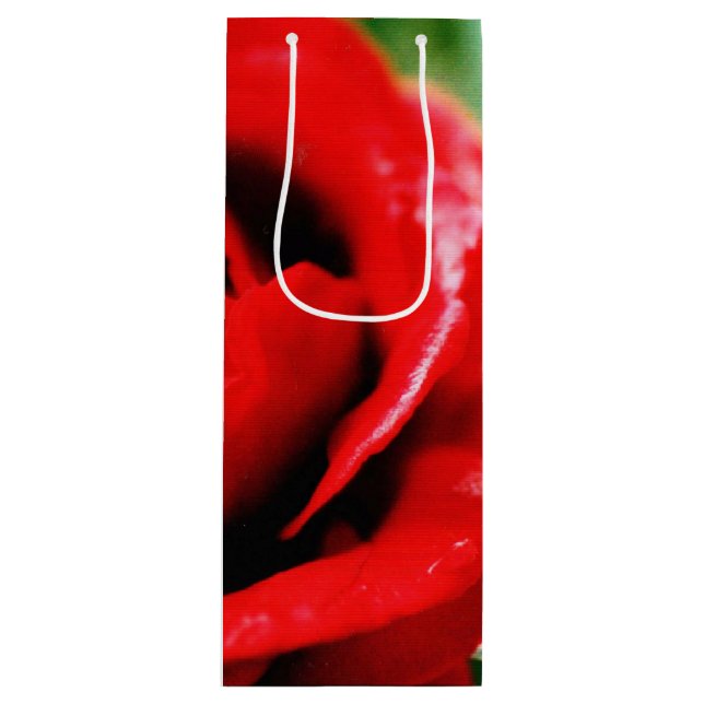 Sac Cadeau Pour Bouteille Red Rose Love (Devant)