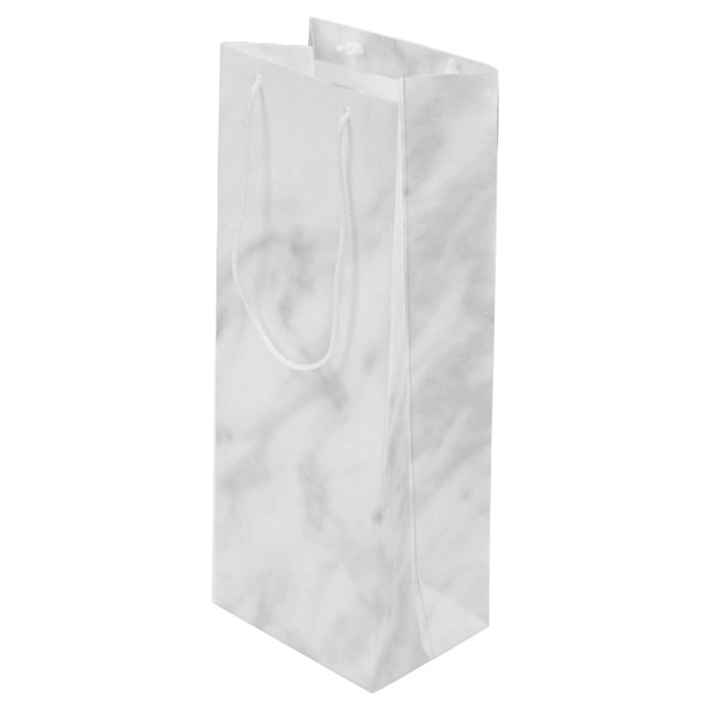 Sac Cadeau Pour Bouteille Regard de marbre blanc (Devant Angle)