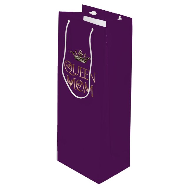 Sac Cadeau Pour Bouteille Reine maman (Devant Angle)