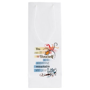 Sac Cadeau Pour Bouteille Remarquable LIFE Inspirational Citation illustrée