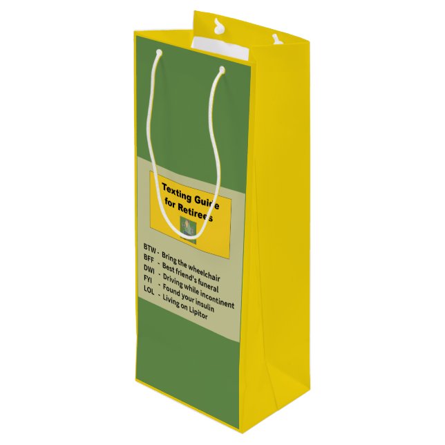 Sac Cadeau Pour Bouteille Retraite drôle (Dos Angle)