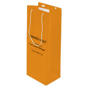 Sac Cadeau Pour Bouteille Retro Orange Texture - Vibes d'été Art