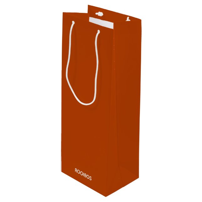 Sac Cadeau Pour Bouteille Rooibos rouge brun nom (Devant Angle)