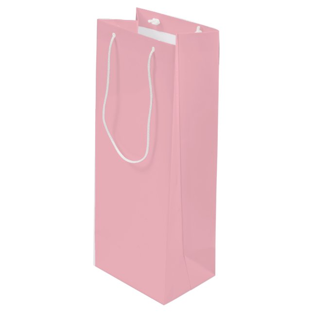 Sac Cadeau Pour Bouteille rose couleur (Devant Angle)