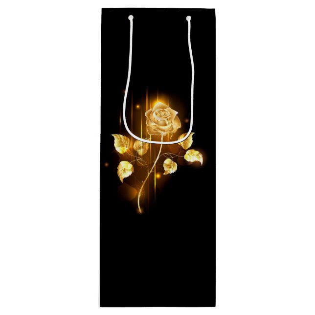 Sac Cadeau Pour Bouteille Rose d'or ( rose d'or ) (Devant)