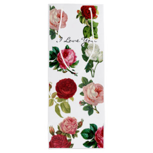 Sac Cadeau Pour Bouteille Roses vintages