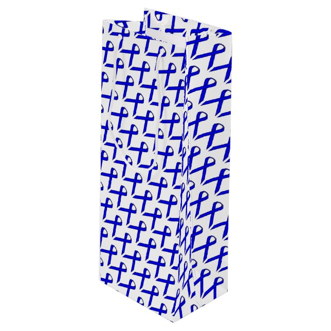 Sac Cadeau Pour Bouteille Ruban Blue Standard par Kenneth Yoncich (Devant Angle)