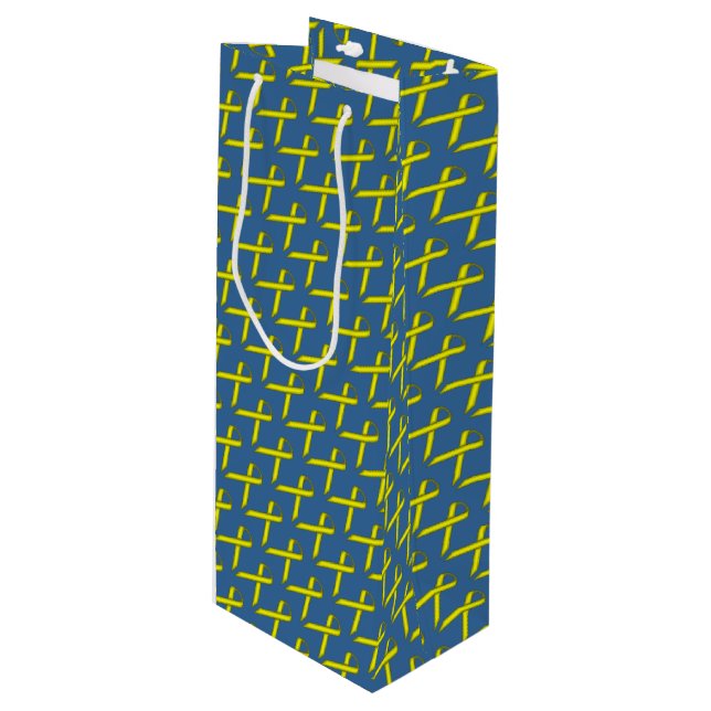 Sac Cadeau Pour Bouteille Ruban standard jaune par Kenneth Yoncich (Devant Angle)