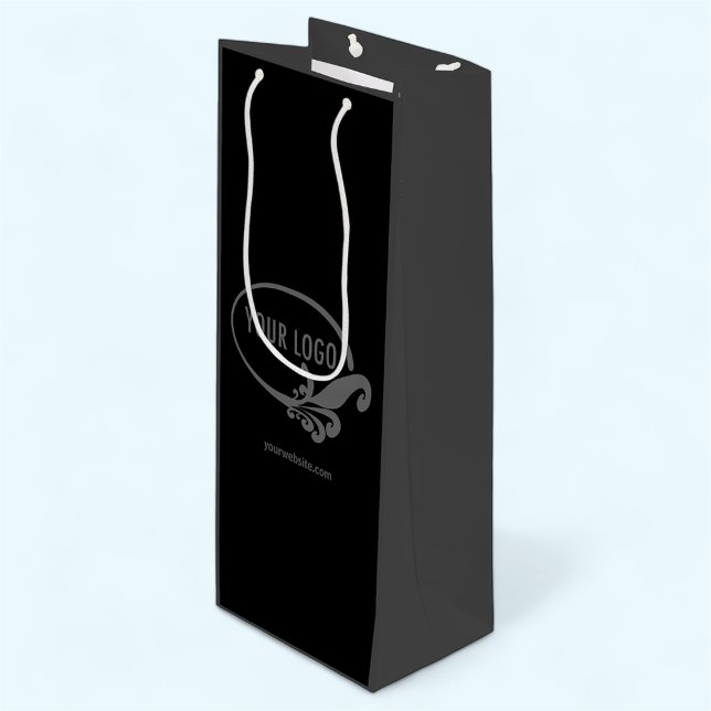Sac Cadeau Pour Bouteille Sac à vin personnalisé avec logo d'entreprise pour (MISOOK Black & Grey Wine Bag with Logo)