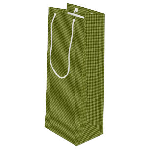 Sac Cadeau Pour Bouteille SAC-CADEAU Olive Green En vichy-WINE