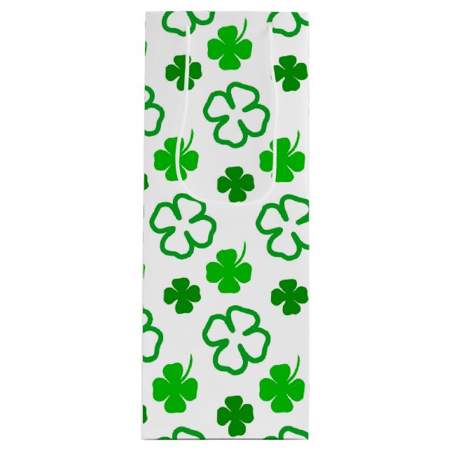Sac Cadeau Pour Bouteille Sac-cadeau St Patrick’s Day pour Shamrock vert et  (Devant)