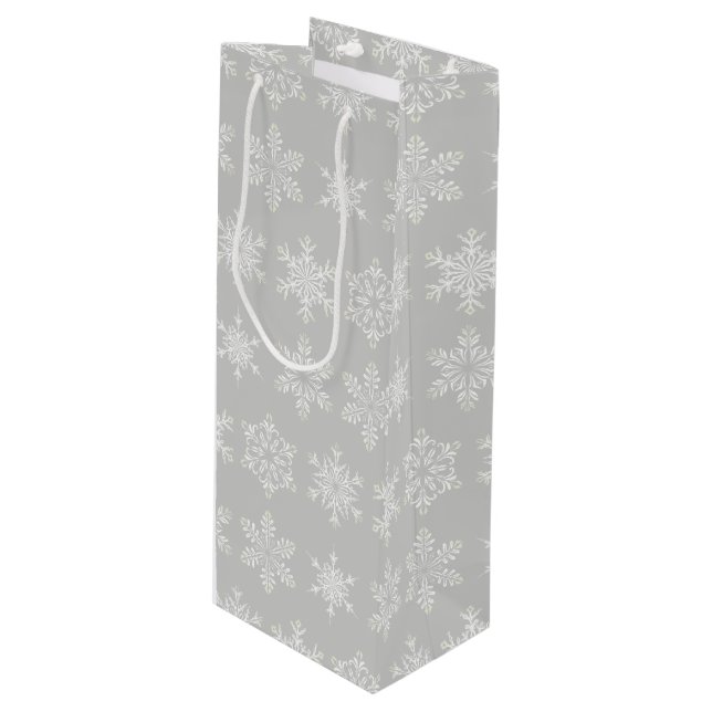 Sac Cadeau Pour Bouteille Sac-neige de Noël (Devant Angle)