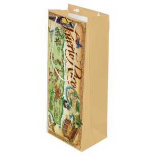Sac Cadeau Pour Bouteille Sac vintage carte de Porto Rico pour vin