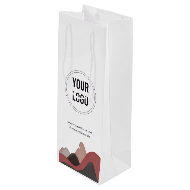 Sac Cadeau Pour Bouteille Sacoche à vin en papier de logo d'entreprise perso (Devant Angle)