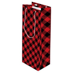 Sac Cadeau Pour Bouteille Sacoche cadeau personnalisé Red Plaid, Noël person