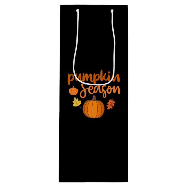 Sac Cadeau Pour Bouteille Saison des citrouilles Automne (Devant)