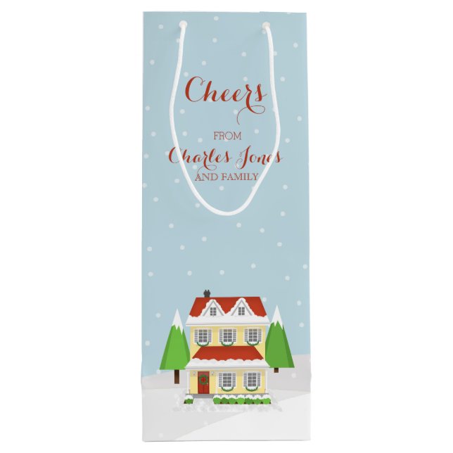 Sac Cadeau Pour Bouteille Salutations de notre maison à votre (Dos)