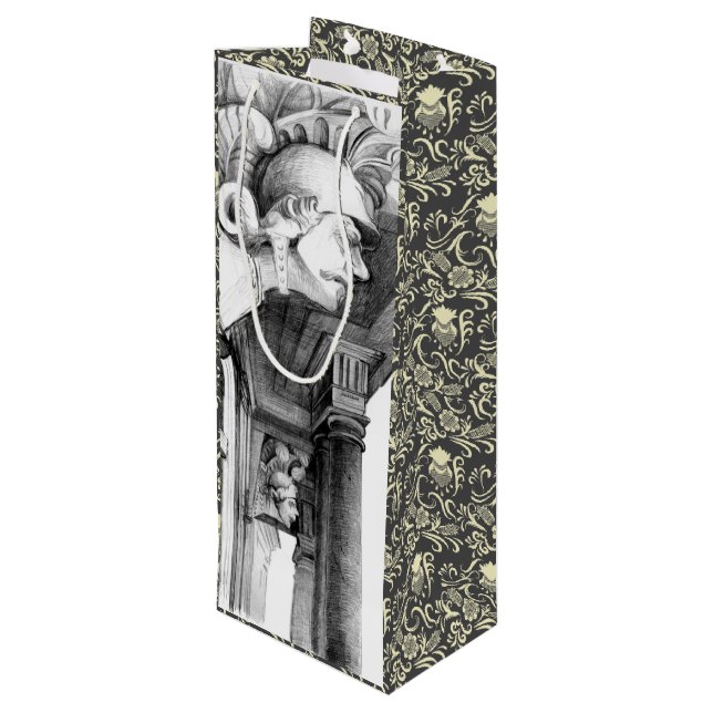 Sac Cadeau Pour Bouteille Sculpture du château Crayon Art (Dos Angle)