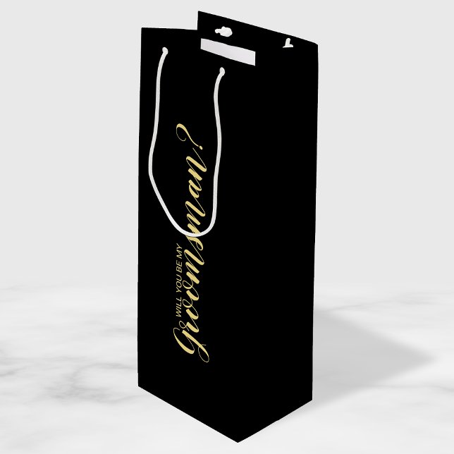 Sac Cadeau Pour Bouteille Serez-Vous Mon Groomsman ? Proposition moderne (Créateur téléchargé)