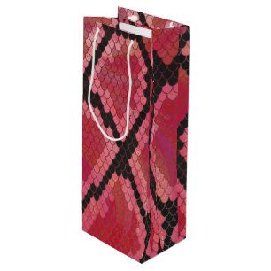 Sac Cadeau Pour Bouteille Serpent noir et rouge