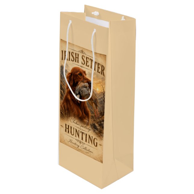 Sac Cadeau Pour Bouteille Setter Irlandais (Devant Angle)