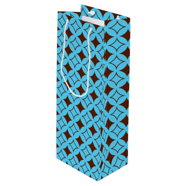 Sac Cadeau Pour Bouteille Shippo bleu et marron (Devant Angle)