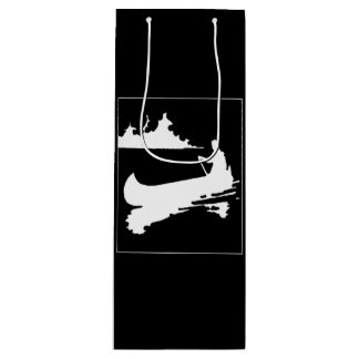 Sac Cadeau Pour Bouteille Silhouette de canot rétro