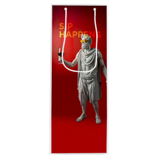 Sac Cadeau Pour Bouteille Sip Happens Wine Bag (Devant)